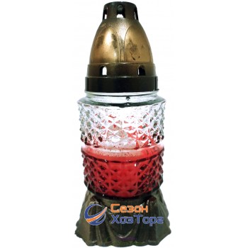 Лампадка стеклянная на 18 часов "Кристалл 2х цветный"